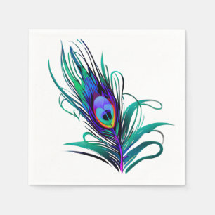 Schönes Peacock Feather Serviette