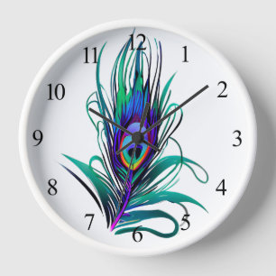 Schönes Peacock Feather Uhr