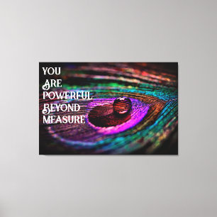 Schönes Peacock Feather Water Droplet Leinwanddruck