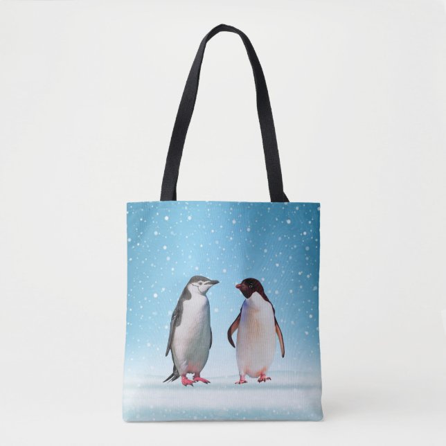 Schönes Penguin Couple auf Light Blue (Vorderseite)