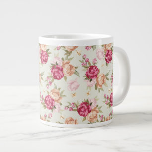 Schönes Perlmuster in Farbe auf Grün Jumbo-Tasse
