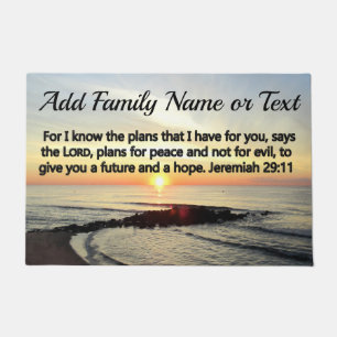 SCHÖNES PERSONALISIERT JEREMIAH 29:11 SONNENREISE FUßMATTE