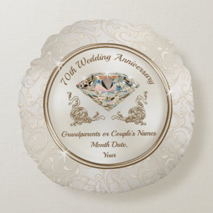 Schönes Personalisiertes 70-jähriges Jubiläum-Gesc Rundes Kissen