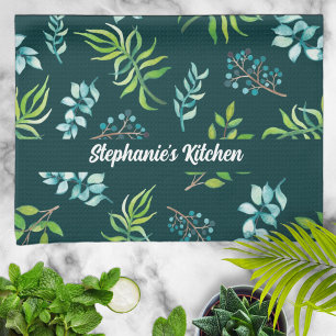 Schönes personalisiertes Aquarell-Blumengarten-Ges Geschirrtuch