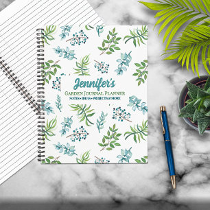 Schönes personalisiertes Aquarell-Blumengarten-Jou Notizbuch