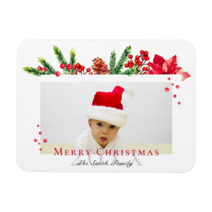Schönes Personalisiertes Foto für Weihnachtsrahm Magnet