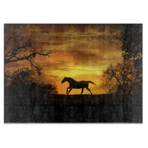 Schönes Pferd bei Sunset Cutting Board Schneidebrett