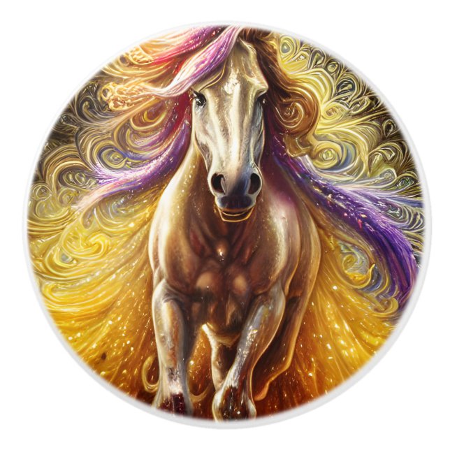 Schönes Pferd Keramikknauf (Vorderseite)