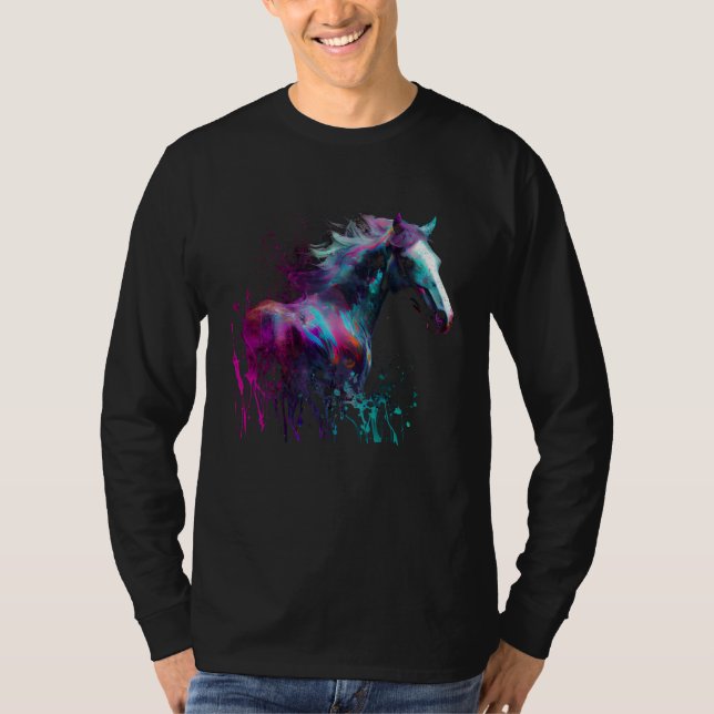 Schönes Pferd Splash Reittrainer 2 T-Shirt (Vorderseite)