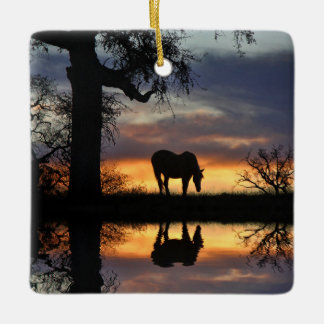 Schönes Pferd und Wasser Keramikornament