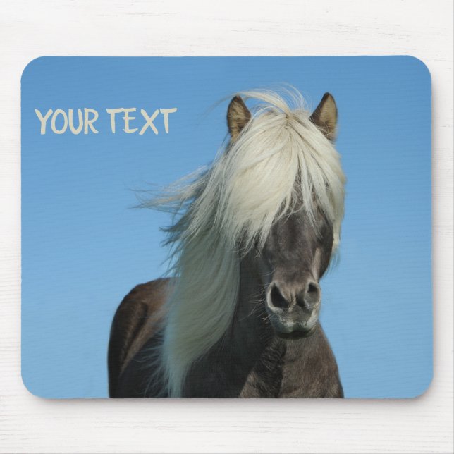 Schönes Pferd unter dem blauen Himmel Mousepad (Vorne)