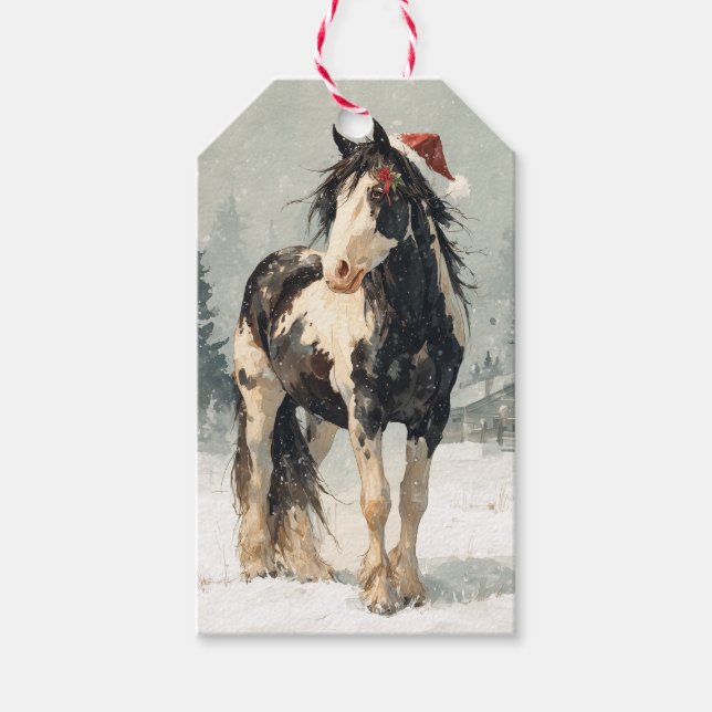 Schönes Pferd Weihnachts-Geschenkanhänger Geschenkanhänger (Vorderseite)