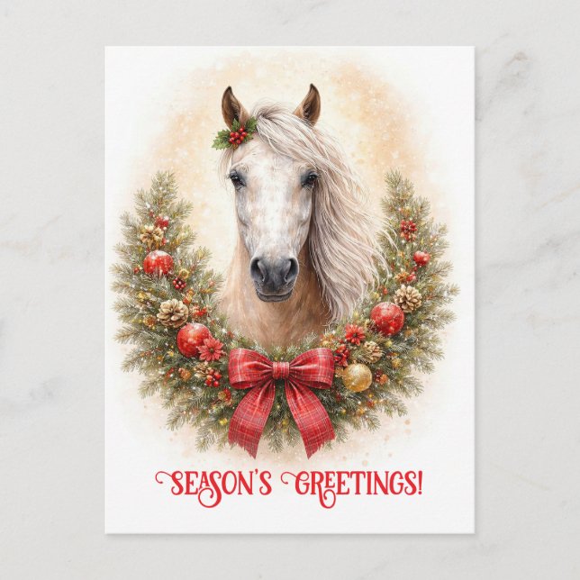 Schönes Pferd Weihnachtsgrüße Postkarte (Vorderseite)