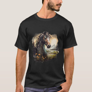 Schönes Pferd wild Idee Kreative Inspiration Gra T-Shirt