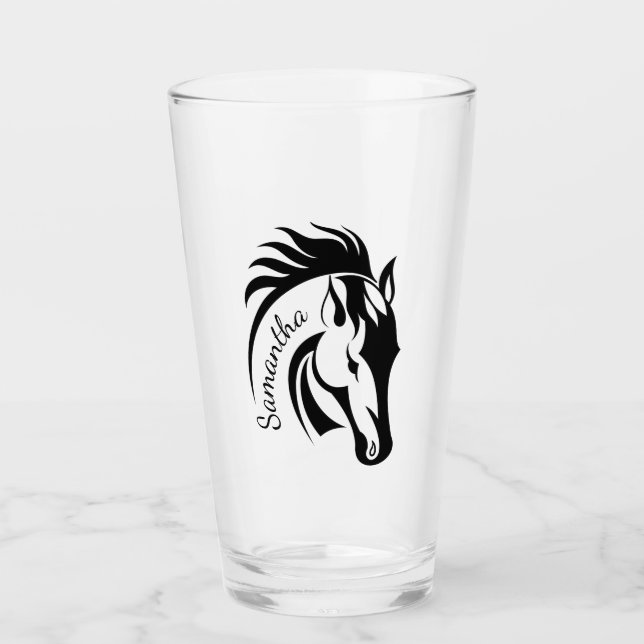 Schönes Pferdedesign Trinkglas Glas (Vorderseite)