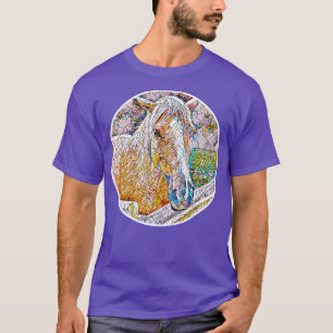 Schönes Pferdekopf buntes Kunstwerk T-Shirt