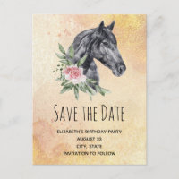 Schönes Pferdekopf Wasserfarbe Save the Date