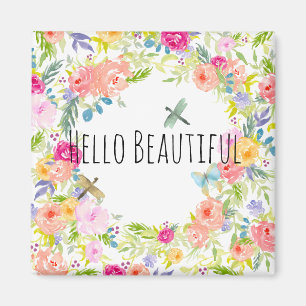 Schönes pfirsichrosa Gelbe Farbe Blüte Magnet