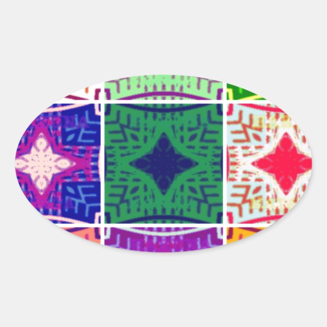 Schönes Phantastisches afrikanisches Druckmuster Ovaler Aufkleber (Vorderseite)