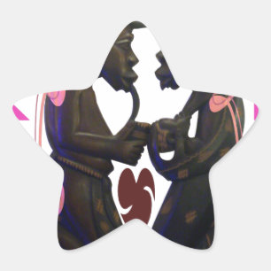 Schönes Phantastisches Afrikanisches Paar: Eine ro Stern-Aufkleber