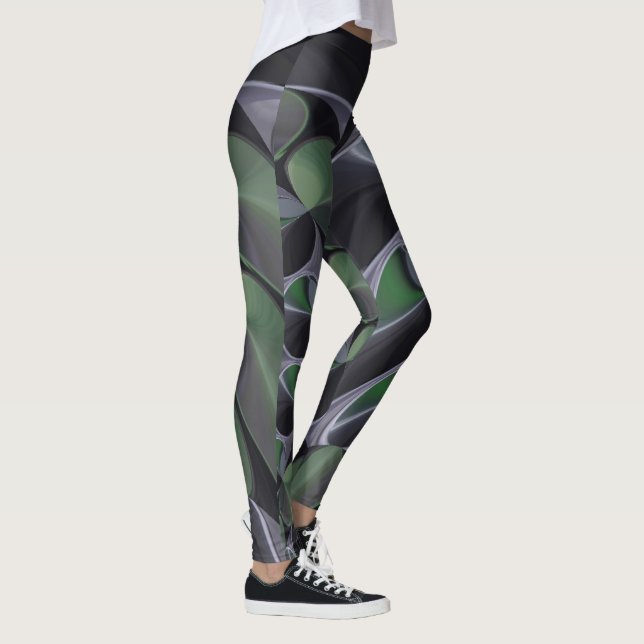 Schönes Phantastisches Ash Green Aurora Kaleidosko Leggings (Rechts)