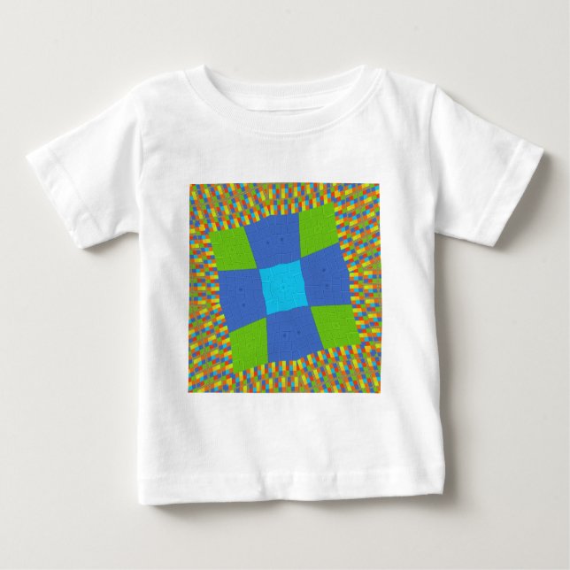Schönes Phantastisches blaues Cyan Kunstdruckdesig Baby T-shirt (Vorderseite)