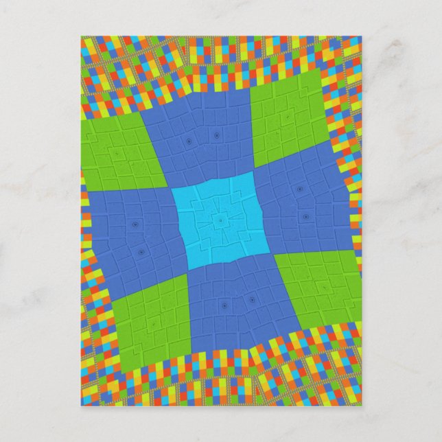 Schönes Phantastisches blaues Cyan Kunstdruckdesig Postkarte (Vorderseite)