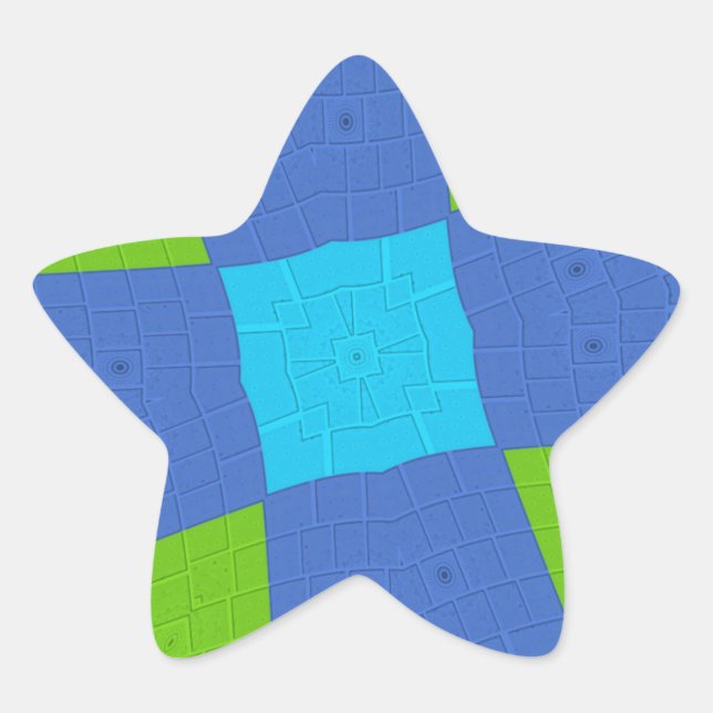 Schönes Phantastisches blaues Cyan Kunstdruckdesig Stern-Aufkleber (Vorderseite)
