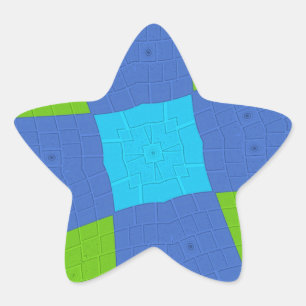 Schönes Phantastisches blaues Cyan Kunstdruckdesig Stern-Aufkleber