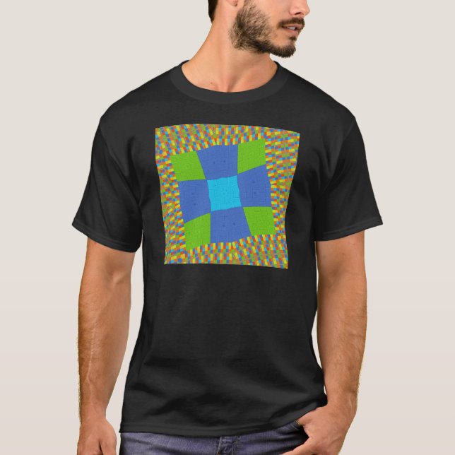 Schönes Phantastisches blaues Cyan Kunstdruckdesig T-Shirt (Vorderseite)