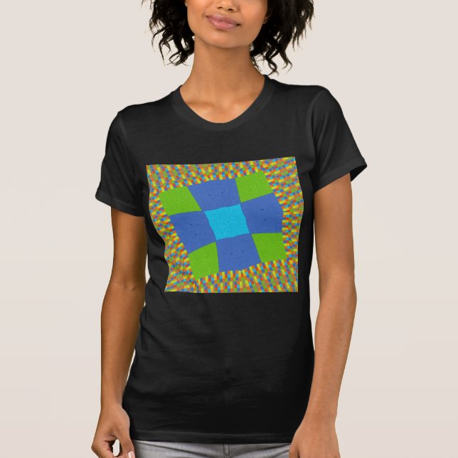 Schönes Phantastisches blaues Cyan Kunstdruckdesig T-Shirt (Vorderseite)