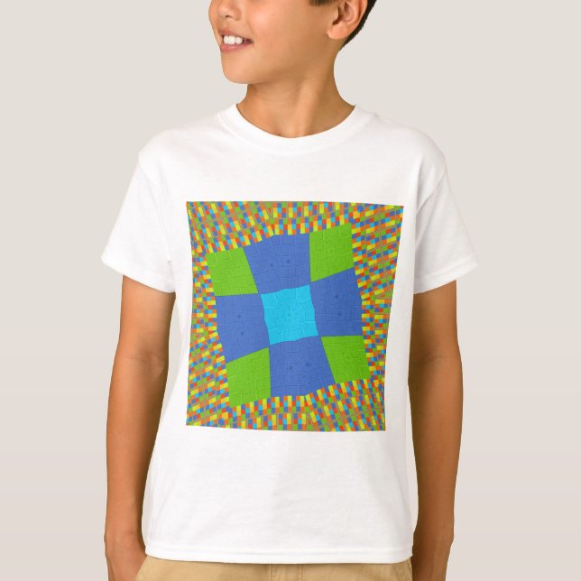 Schönes Phantastisches blaues Cyan Kunstdruckdesig T-Shirt (Vorderseite)