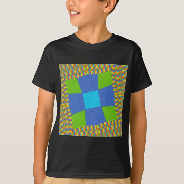 Schönes Phantastisches blaues Cyan Kunstdruckdesig T-Shirt (Vorderseite)
