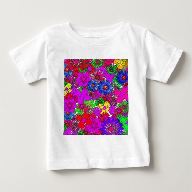 Schönes Phantastisches Blumenmuster Baby T-shirt (Vorderseite)