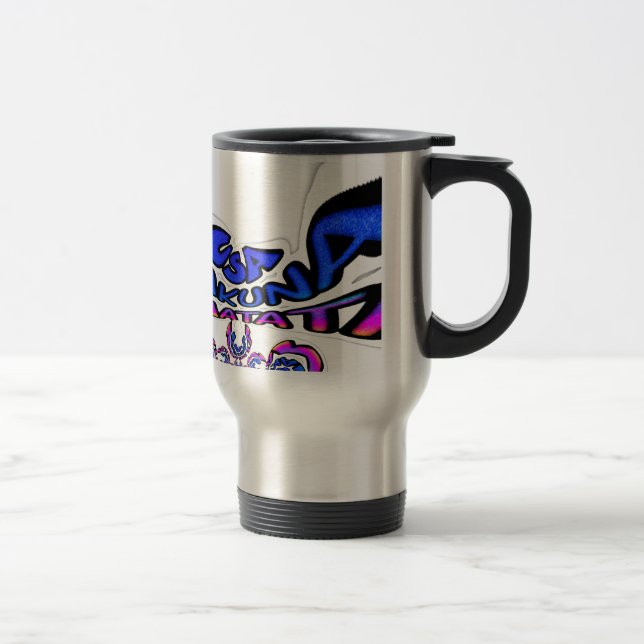 Schönes, Phantastisches Design von USA Fun Text Ar Reisebecher (Rechts)