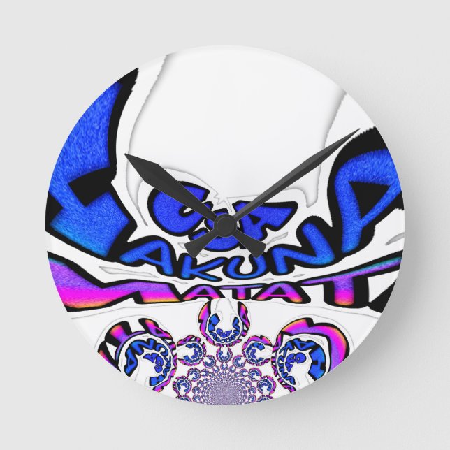 Schönes, Phantastisches Design von USA Fun Text Ar Runde Wanduhr (Vorderseite)