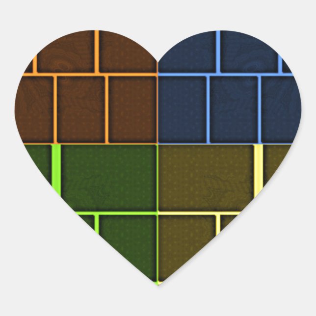 Schönes Phantastisches geometrisches Design Herz-Aufkleber (Vorderseite)