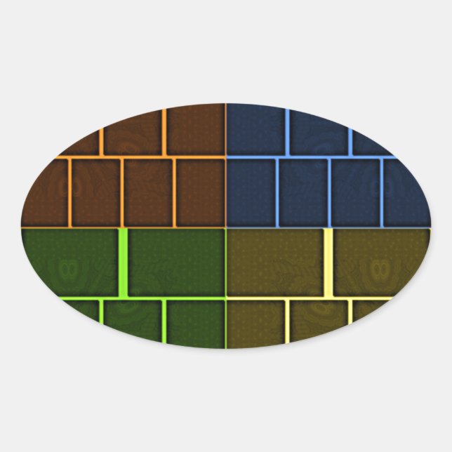 Schönes Phantastisches geometrisches Design Ovaler Aufkleber (Vorderseite)