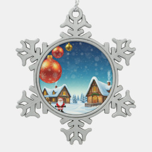 Schönes Phantastisches, liebevoll spielbares Weihn Schneeflocken Zinn-Ornament