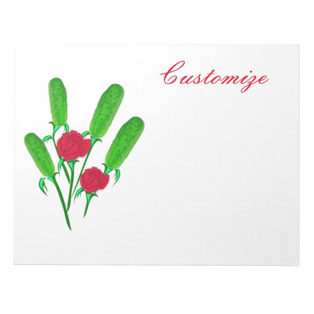 Schönes Pickle Bouquet mit Rose Thunder_Cove Notizblock (Vorderseite)