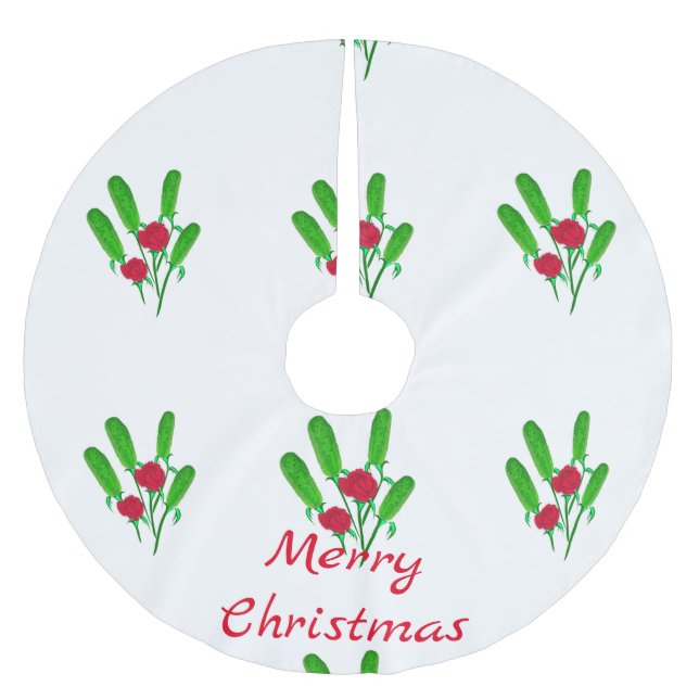 Schönes Pickle Bouquet mit Rose Thunder_Cove Polyester Weihnachtsbaumdecke (Vorderseite)