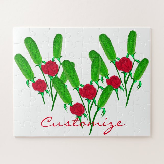 Schönes Pickle Bouquet mit Rose Thunder_Cove Puzzle (Horizontal)