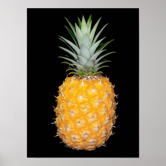 Schönes PINEAPPLE Poster auf schwarzem Hintergrund (Vorne)