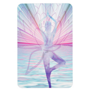 Schönes Pink & Blue Vrikshasana Yoga Magnet