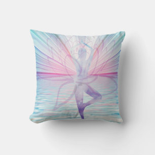 Schönes Pink & Blue Vrikshasana Yoga Pillow Kissen