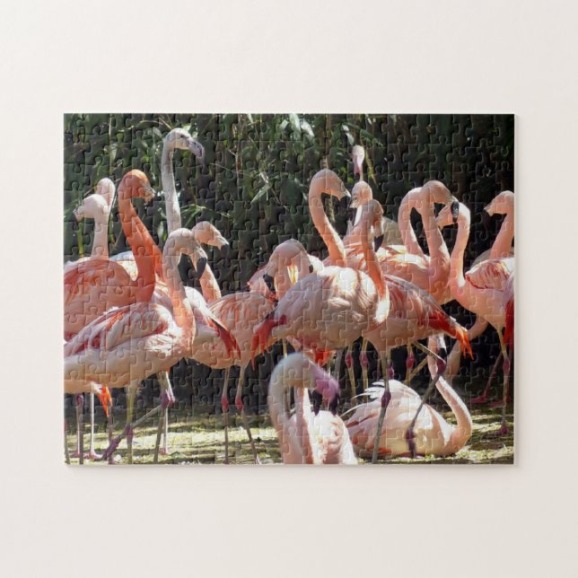 Schönes Pink Flamingos Jigsaw Puzzle (Horizontal)