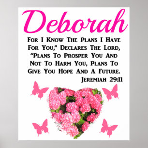 SCHÖNES PINK FLORAL PERSONALISIERT JEREMIAH 29:11 POSTER