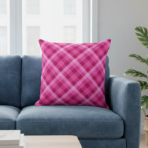 Schönes Pink Magenta Kariert Big Throw Kissen