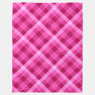 Schönes Pink Magenta Kariert große Fleece Blanka