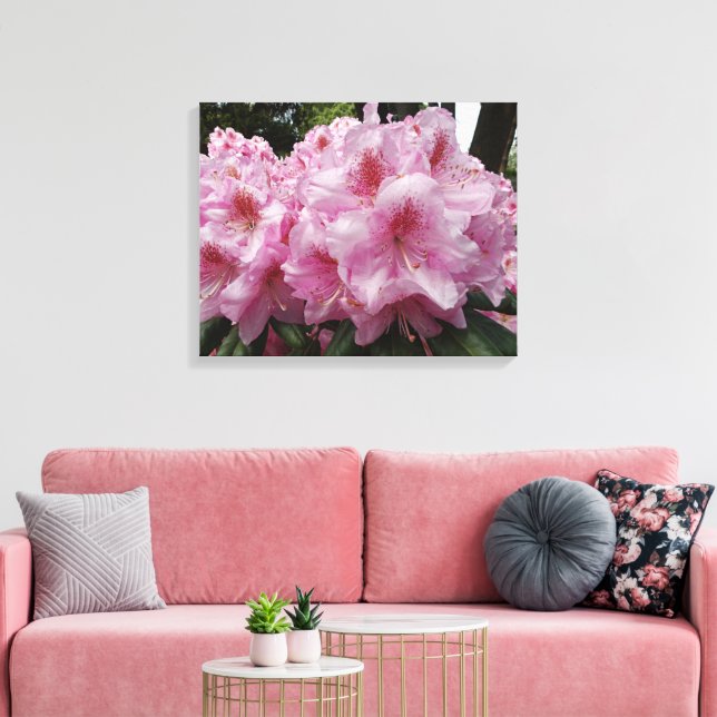 Schönes Pink Rhododendron Bloms Floral Leinwanddruck (Insitu (Wohnzimmer))